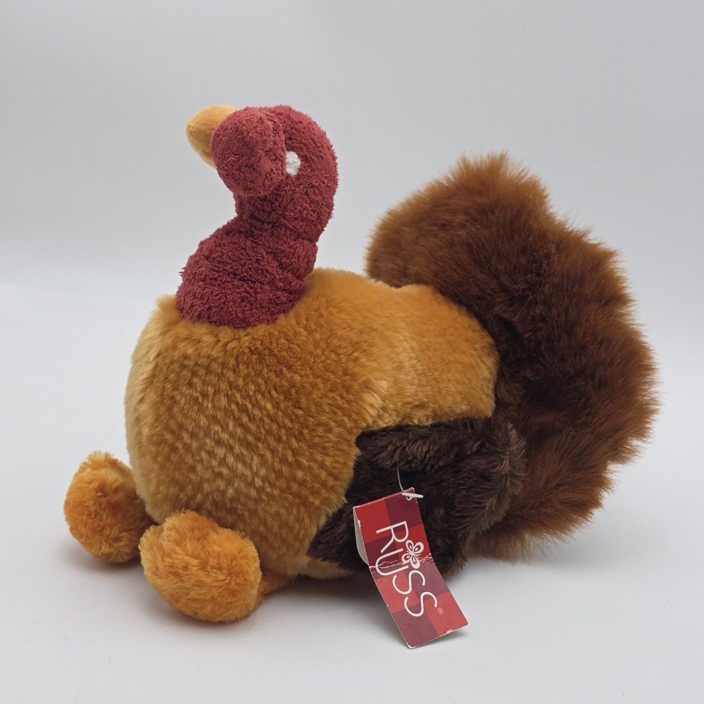 Russ Berrie "Gobbles" 9" Thanksgiving Turkey Plush with Original Tags Intact